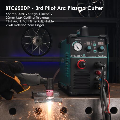 bestarc Plasma Cutter, Pilot Arc BTC650DP 3rd Generation 65Amps With [Air Sensor Technology] Dual Voltage 110/220V Digital Plasma Cutting Machine (BTC650DP 3GEN 110/220) - Image 6