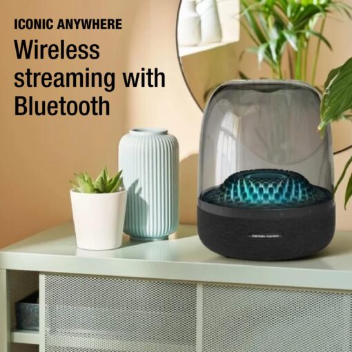 Harman Kardon Aura Studio 4 - Bluetooth Home Speaker - Superior Sound Performance - 5 Diamond-Effect Lighting Themes - Made with Recycled Materials - Image 4