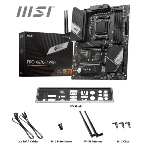 MSI PRO X670-P WiFi ProSeries Motherboard (AMD AM5, DDR5, PCIe 4.0, SATA 6Gb/s, M.2, USB 3.2 Gen 2, Wi-Fi 6E, HDMI/DP, ATX) (Renewed) - Image 3