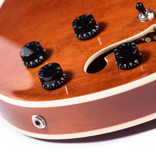 Redid Semi-Hollow Body Electric Guitar RD-100 Jazz Guitar with F-Hole,Maple neck,humbucker Pickups(Brown) - Image 4