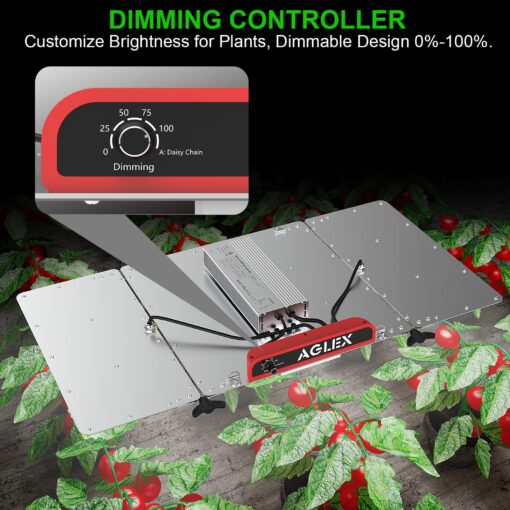 AGLEX K4000 LED Grow Light, 2024 Upgraded Grow Light with Daisy Chain & Dimmable, Full Spectrum Plant Grow Lights for Hydroponic Indoor Plants Seeding Veg Flower Growing Lamps 5X6 FT Grow Tent - Image 5