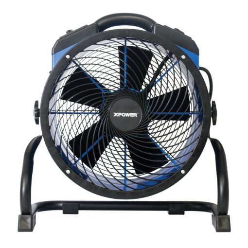 XPOWER FC-300 Heavy Duty Industrial High Velocity Whole Room Air Mover Air Circulator Utility Shop Floor Fan, Variable Speed, Timer, 14 inch, 2100 CFM, Black, Blue - Image 8
