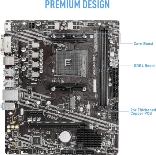INLAND AMD Ryzen 5 5500 Unlocked Desktop Processor with MSI A520M-A PRO Gaming Motherboard (AMD AM4, DDR4, PCIe 4.0, Micro-ATX), - Image 6