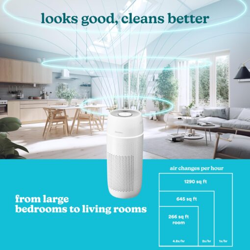 Homedics 5-in-1 PetPlus UV-C Air Purifier - 360-Degree HEPA Filter for 266 Sq Ft, Air Purifiers for Pets, Bedroom, and Home with Essential Oil Pads and Built-In Timer, 3 Speed Settings, White - Image 8