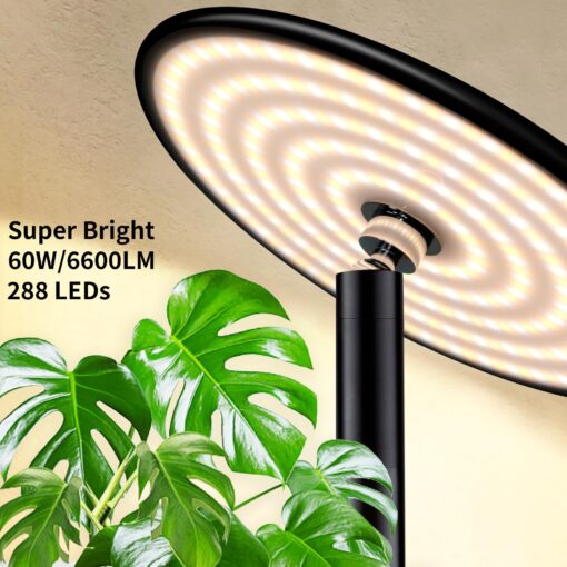 chiphy Grow Lights, 85" Full Spectrum Plant Light for Indoor Plants, 4/8/12H Timer, 60W Grow Lamp, 10 Dimmable Brightness, Height Adjustable, Remote Control, Ideal for Tall Small Plants - Image 9