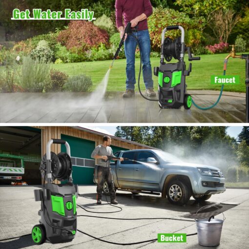 Electric Pressure Washer, 4800PSI Max 3.0 GPM 20FT Hose, 35FT Power Cord 4 Different Tips Foam Cannon Power Washer - Image 3
