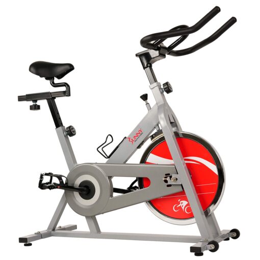 Sunny Health & Fitness Spin Bike Indoor Cycling Exercise Spinning Bike, silver (SF-B1001S) - Image 9