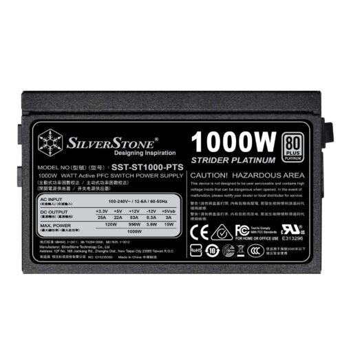 SilverStone Technology 1000 Watt Fully Modular 80 Plus Platinum Power Supply in Ultra Compact 140mm in Depth ST1000-PTS - Image 5