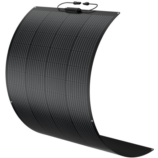 BougeRV Arch 200 Watts Fiberglass Flexible Solar Panel, Portable Bendable 12 Volts 10BB Mono Cell for RV Camping Home Boat Marine Curve Surface Black