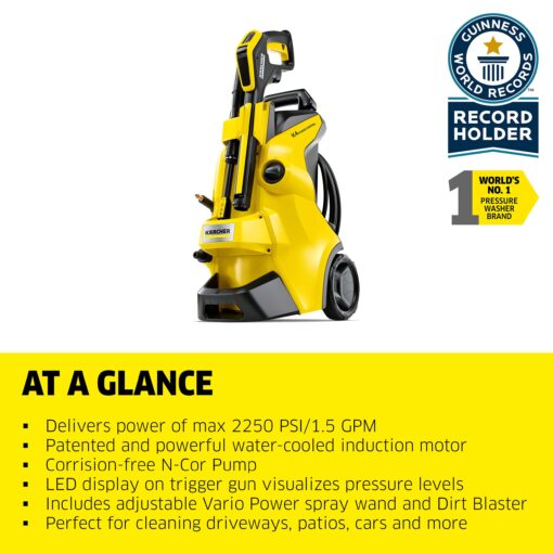 Kärcher Pressure Washer, K4 Power Control, Max 1900 PSI, 26 ft. Hose, 2 Spray Wands - 1.5 GPM - Image 2