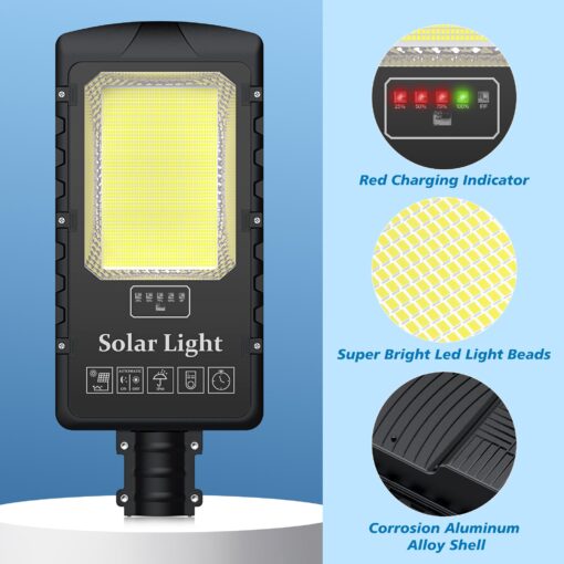 OKPRO 12000W Solar Street Lights Outdoor, 7000K Solar Parking Lot Lights Commerical Dusk to Dawn, Outdoor Street Light Heavy Duty, Wide Angle Solar Flood Lights IP66 Waterproof with Remote Control - Image 5