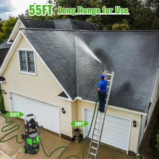 Electric Pressure Washer, 4800PSI Max 3.0 GPM 20FT Hose, 35FT Power Cord 4 Different Tips Foam Cannon Power Washer - Image 4