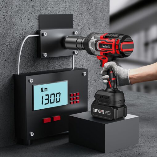 Avhrit 1300NM(960Ft-lbs) Cordless Impact Wrench 1/2 inch w/ 2x 5000mAh Battery, 1/2 Electric Impact Gun, Fast Charger, 4 Sockets, High Torque Impact Wrench for Car Truck, Heavy-duty Project - Image 2