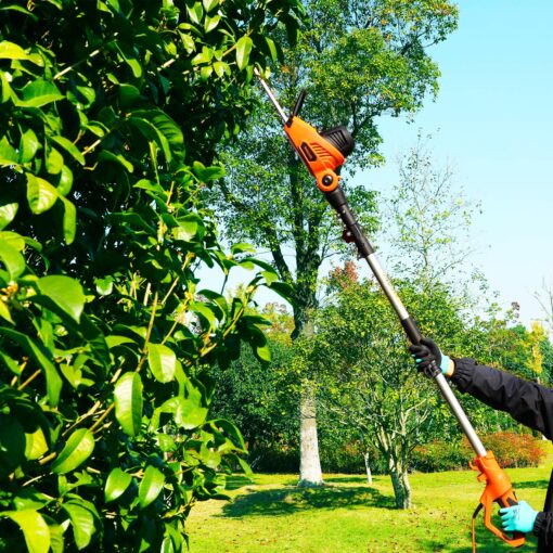GARCARE Electric Pole Hedge Trimmer, Power Hedge Trimmer with 18 inch Dual-Action Laser Cut & Adjustable Cutting Head, 4.8Amp, 600W, Corded - Image 2