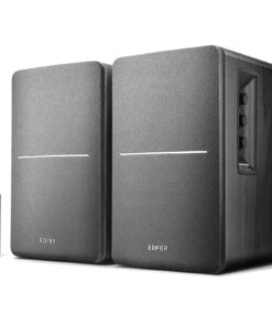Edifier R1280DB Powered Bluetooth Bookshelf Speakers - Optical Input - Wireless Studio Monitors - 4 Inch Near Field Speaker - 42W RMS - Wood Grain (Black)