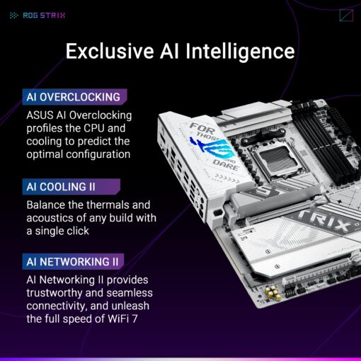 ASUS ROG Strix X870-A Gaming WiFi AMD AM5 X870 ATX Motherboard 16+2+2 Power Stages, Dynamic OC Switcher, Core Flex, DDR5 AEMP, WiFi 7, 4X M.2, PCIe® 5.0, Q-Release Slim, USB4®, AI OCing & Networking - Image 9