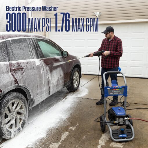 Westinghouse WPX3000e Electric Pressure Washer, 3000 Max PSI and 1.76 Max GPM, Induction Motor, Onboard Soap Tank, Spray Gun and Wand, 5 Nozzle Set, for Cars/Fences/Driveways/Homes/Patios/Furniture - Image 9