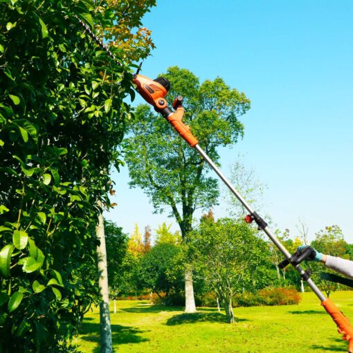 GARCARE 2 in 1 Electric Pole Hedge Trimmer, Power Hedge Trimmer with 20 inch Dual-Action Laser Cut & Adjustable Cutting Head, 4.8Amp, 600W, Corded - Image 2