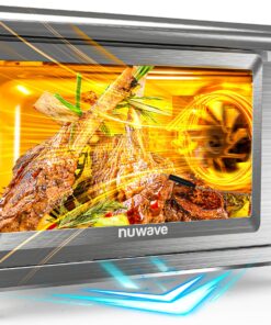 Nuwave Bravo XL Pro Air Fryer Toaster Oven with Grill Combo, 2025 New Ultra-Fast Convection System, 35% Crispier, 2X More Even, 142 Presets, 50-500F, Smarter Probe, PFAS Free, 30QT, Stainless Steel