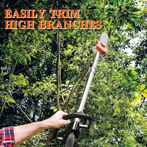 48CC Gas Powered Pole Saws,2-Stroke Gas Pole Saws for Tree Trimming with11.5in Cutting Bar,16 FT Extendable Pole Chainsaw Tree Trimmer - Image 2