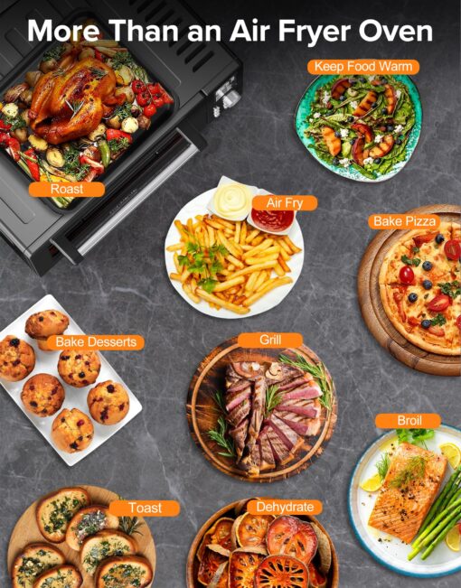 Nuwave Bravo Pro Smart Air Fryer Toaster Oven Combo, Airfryer Convection Oven Countertop, 12-in-1 Functions with Quicker & Even Crisp Technology, 1800W, 50-450°F, PFAS-Free, 21QT, Black - Image 2