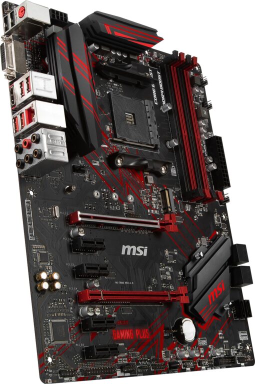 MSI Performance GAMING AMD Ryzen 1st and 2nd Gen AM4 M.2 USB 3 DDR4 DVI HDMI Crossfire ATX Motherboard (B450 GAMING PLUS) - Image 3