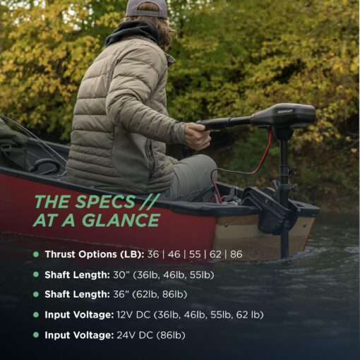 Newport NV-Series 36lb Thrust Saltwater Transom Mounted Electric Trolling Motor with LED Battery Indicator & 30" Shaft - Image 9