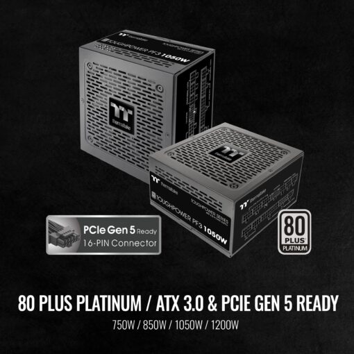 Thermaltake Toughpower PF3 ATX 3.0 1050W 80+ Platinum Full Modular SLI/Crossfire Ready Power Supply; PCIe 5.0 12VHPWR Connector Included; 10 Year Warranty; PS-TPD-1050FNFAPU-L - Image 5