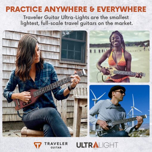 Traveler Guitar Ultra-Light Acoustic Acoustic-Electric Guitar, Antique Brown - Image 2