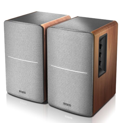 Edifier R1280DB Powered Bluetooth Bookshelf Speakers - Optical Input - Wireless Studio Monitors - 4 Inch Near Field Speaker - 42w RMS - Wood Grain - Image 7