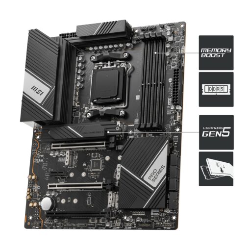 MSI PRO X670-P WiFi ProSeries Motherboard (AMD AM5, DDR5, PCIe 4.0, SATA 6Gb/s, M.2, USB 3.2 Gen 2, Wi-Fi 6E, HDMI/DP, ATX) (Renewed) - Image 6