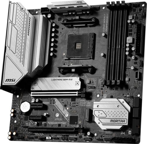 MSI MAG B550M Mortar MAX WiFi Gaming (AMD Ryzen 5000 Series, AM4, DDR4, PCIe 4.0, SATA 6Gb/s, M.2, USB 3.2 Gen 2, HDMI/DP, Wi-Fi 6E, Bluetooth 5.2, 2.5Gbps LAN, Micro ATX) - Image 5