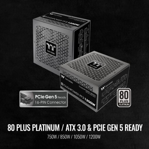 Thermaltake Toughpower PF3 ATX 3.0 1200W 80+ Platinum Full Modular SLI/Crossfire Ready Power Supply; PCIe 5.0 12VHPWR Connector Included; 10 Year Warranty; PS-TPD-1200FNFAPU-L - Image 5