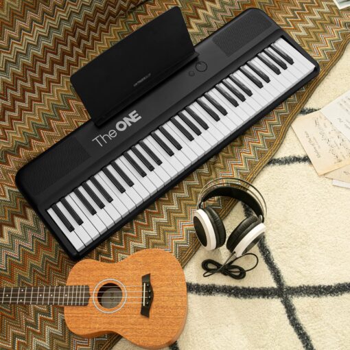 The ONE Smart Keyboard COLOR 61 Lighted Keys Piano Keyboard, Electric Piano for Beginners with 256 Tones, 64 Polyphony, Built-in LED Lights and Free Apps (Black) - Image 5