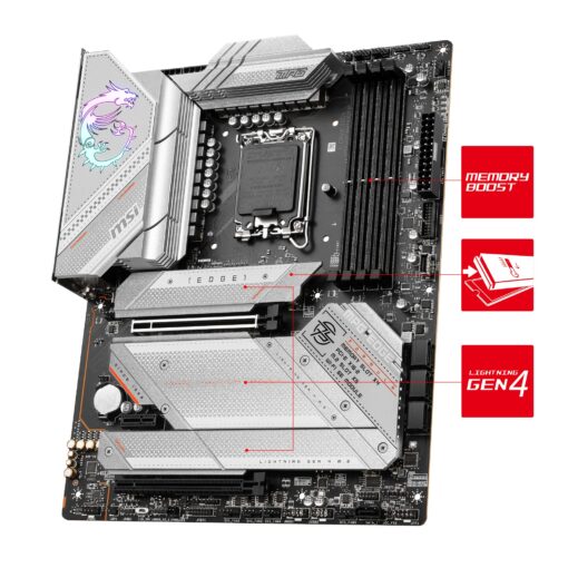 MSI MPG Z790 Edge WiFi Gaming Motherboard (Supports 12th/13th Gen Intel Processors, LGA 1700, DDR5, PCIe 5.0, M.2, 2.5Gbps LAN, USB 3.2 Gen2, Wi-Fi 6E, ATX) (Renewed) - Image 6