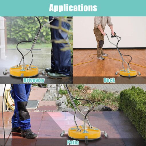 RIDGE WASHER 20'' Pressure Washer Surface Cleaner, Surface Cleaner Dual Handle, Power Washer Surface Cleaner with 4 Wheels for Cleaning Driveways, Sidewalks, Patios, Decks, 4500 PSI - Image 2