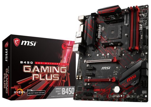 MSI Performance GAMING AMD Ryzen 1st and 2nd Gen AM4 M.2 USB 3 DDR4 DVI HDMI Crossfire ATX Motherboard (B450 GAMING PLUS)