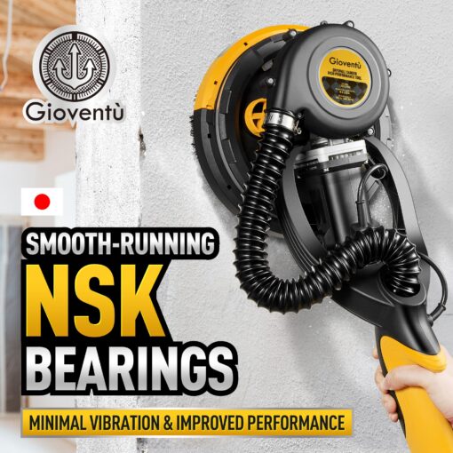 Drywall Sander, 750W Powerful Electric Drywall Sander with Vacuum Attachment, Auto Dust Collection, 7 Variable Speed 900-1800RPM, Dustless Wall Sander with Long Power Cord for Popcorn Ceiling, Drywall - Image 7