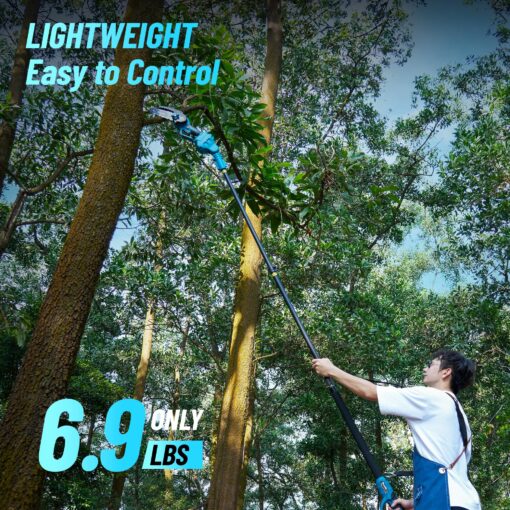 Seesii PS610 2-IN-1 Cordless Pole Saw & Mini Chainsaw, 6-Inch Brushless Chain Saw with 2x 2.0Ah Battery, 16-Foot MAX Reach Brach Tree Saw with Extension Pole for Wood Cutting Garden 2024 UPGRADE - Image 5