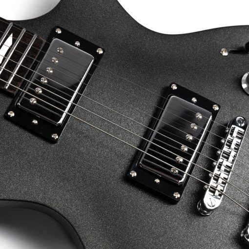 EART EGLP-610 Electric Guitar Solid-Body Electric Guitar,Custom Alnico-II Humbuckers, Satin Sapphire Blue, Satin Gunmetal Black, Satin Honey Tea - Image 3