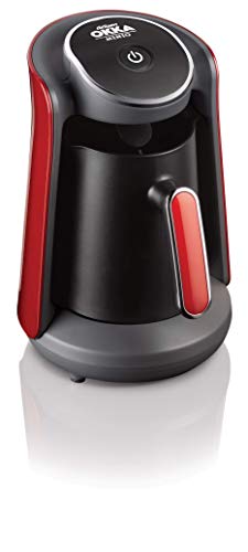 Arzum Okka Minio Automatic Turkish/Greek Coffee Machine, USA 120V uL, Red/Silver