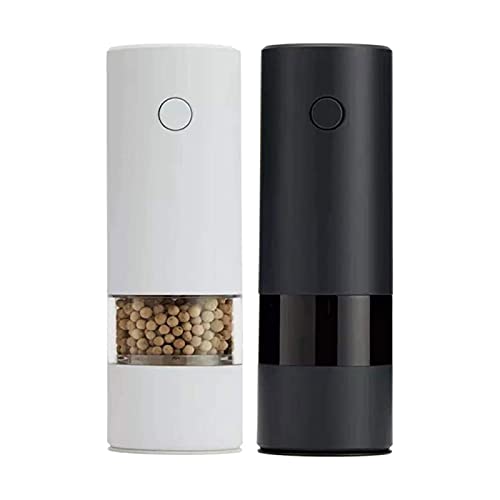 Electric Pepper Grinder set of 2, Automatic Salt and Pepper Mill Grinder, Battery Powered, 5 Gears Adjustable Coarseness