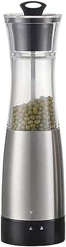 Electric Gravity Pepper Grinder, Automatic Salt And Pepper Mill Grinder, Adjustable Roughness, Battery Powered, Stainless Steel with One Hand Operation