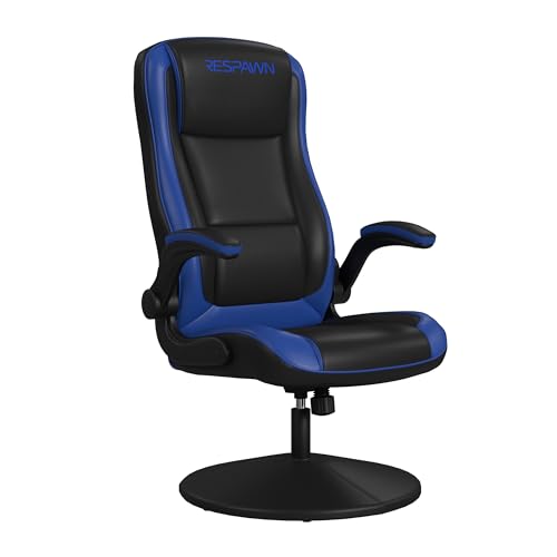 RESPAWN 800 Gaming Chair Floor, Swivel Rocker Gaming Chair, High Back Ergonomic Floor Gaming Chair for Kids and Adults, Gaming Recliner, Floor Rocker Chair with Armrests - Blue