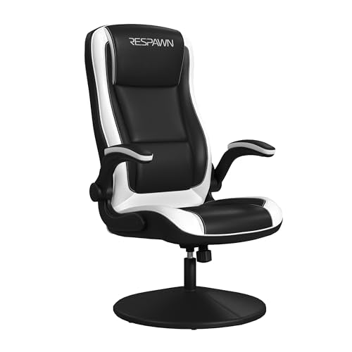 RESPAWN 800 Racing Style Gaming Rocker Chair, Rocking Gaming Chair, in White RSP 800 BLK WHT