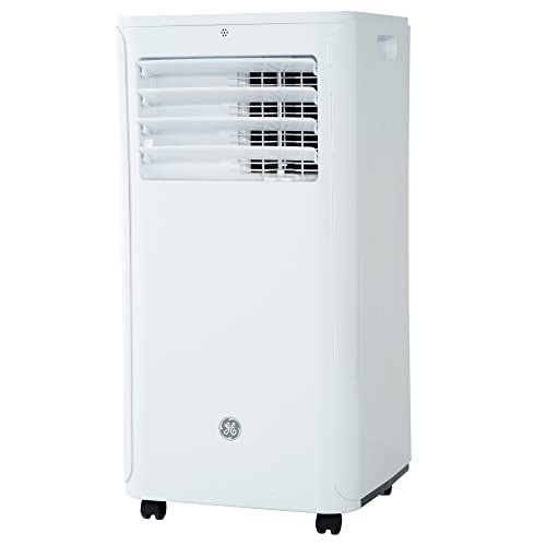GE 6,100 BTU Portable Air Conditioner with Dehumidifier and Remote Control, Perfect for Bedroom or Living Room, Easy Install Kit Included, White