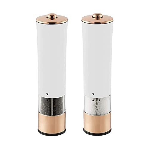 Electric Pepper Grinder, 2Pcs Automatic Salt and Pepper Grinders Set Adjustable Spice Mills Peppercorn Grinder Battery Operated for Kitchen
