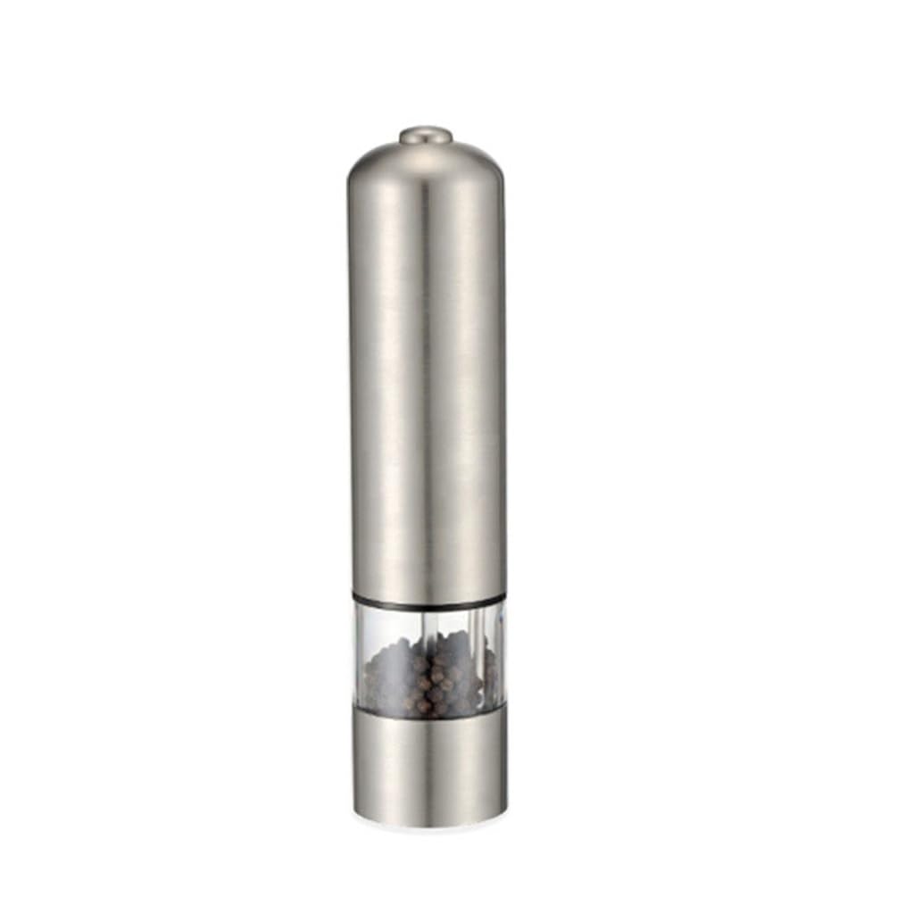 MFORTAB Stainless Steel Electric Pepper Grinder Spice Salt Grinding Kitchen Seasoning Bottle Black Pepper Grinder(white-Fruit peach5)