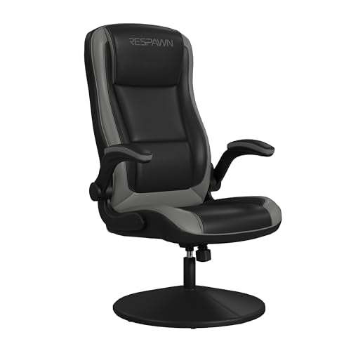 RESPAWN 800 Gaming Chair Floor, Swivel Rocker Gaming Chair, High Back Ergonomic Floor Gaming Chair for Kids and Adults, Gaming Recliner, Floor Rocker Chair with Armrests - Grey