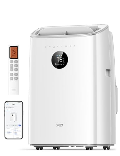 Dreo Portable Air Conditioners, 8,000 BTU Air Conditioner for Bedroom with Drainage-free Cooling, 45dB Quiet, APP/Voice/Remote, 24h Timer with Fan & Dehumidifier, Smart AC Unit for Room Indoors
